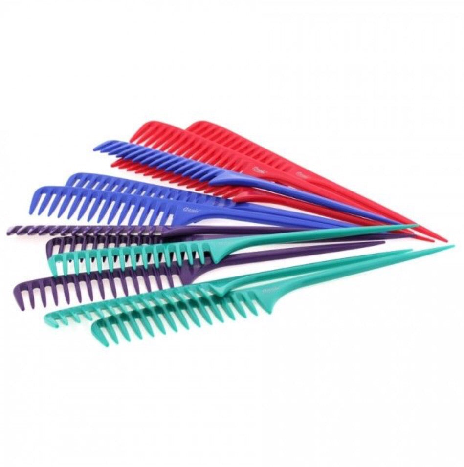 Large Colorful Plastic Pin Tail Comb